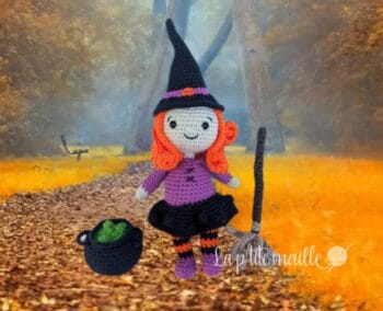 Patron au crochet - Luna la sorcière et ses accessoires