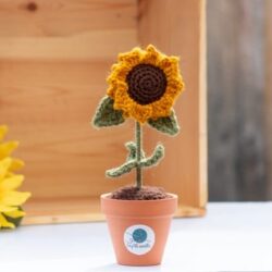 Patron au crochet : Tournesol en pot