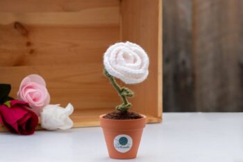 Patron au crochet : Rose en pot